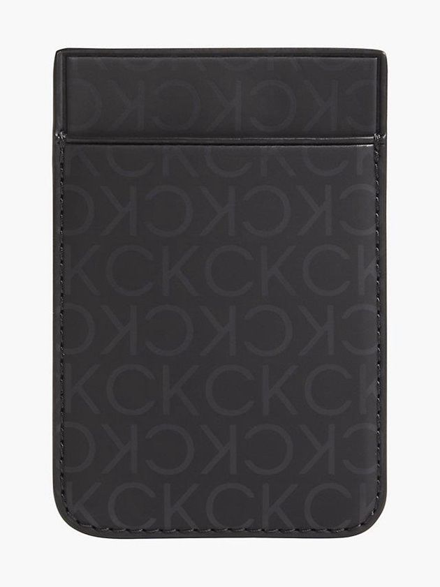 Black Calvin Klein Logo Men Cardholders | MTEX-64185