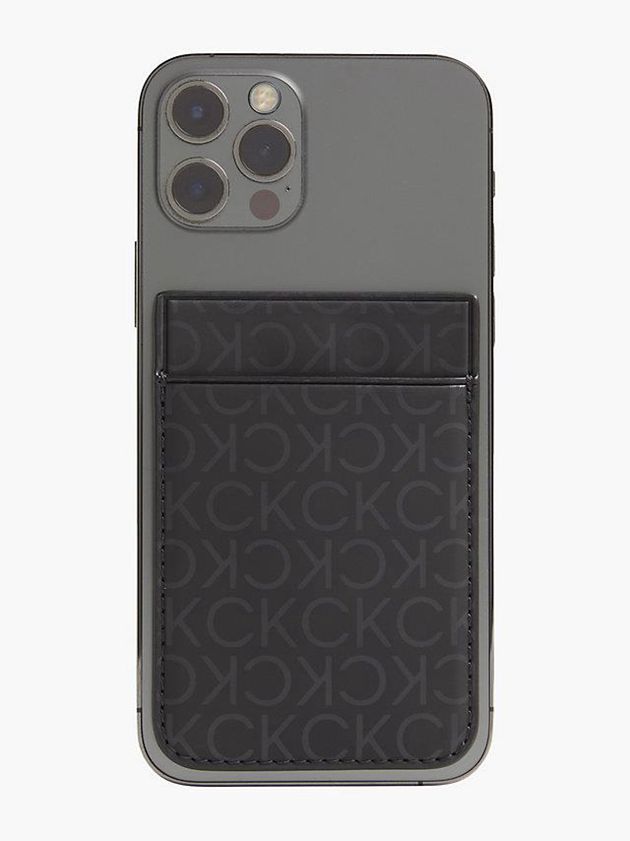 Black Calvin Klein Logo Men Cardholders | MTEX-64185