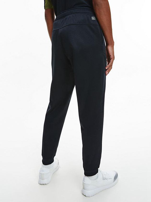 Black Calvin Klein Logo Men Joggers | NVXI-32789