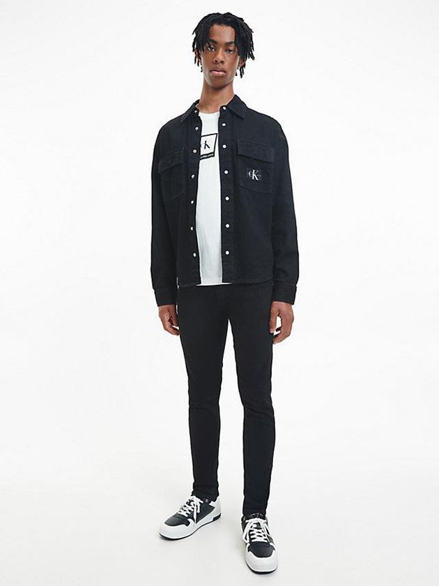 Black Calvin Klein Logo Men Sneakers | FVDS-48670