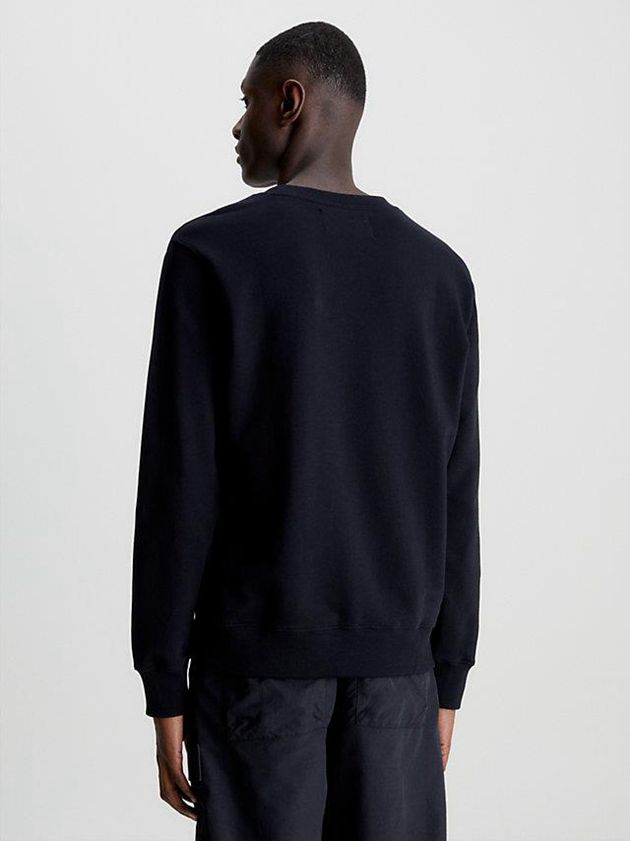 Black Calvin Klein Logo Men Sweatshirt | PKZC-62948