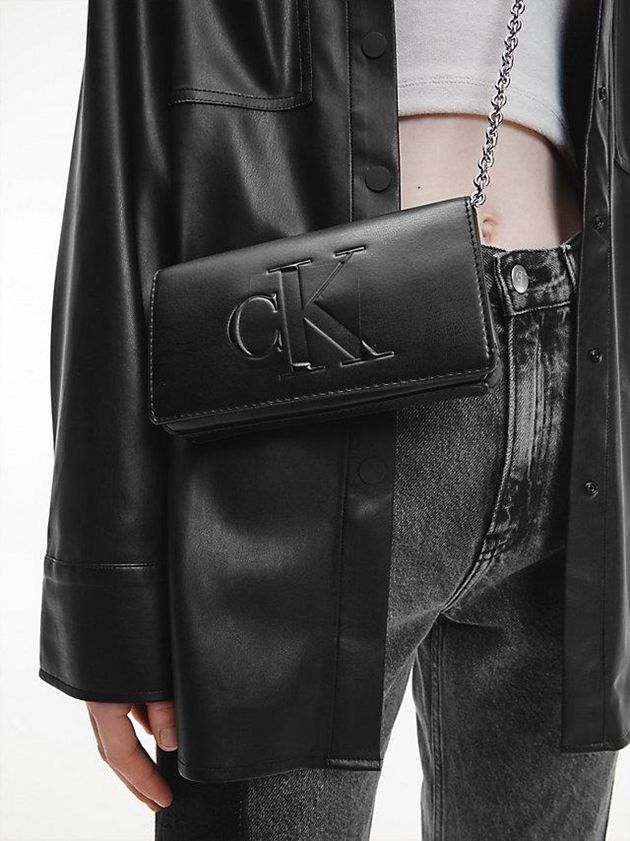 Black Calvin Klein Logo Phone Women Bags | WGDO-17286
