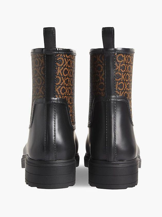 Black Calvin Klein Logo Rain Women Boots | HLDO-49781