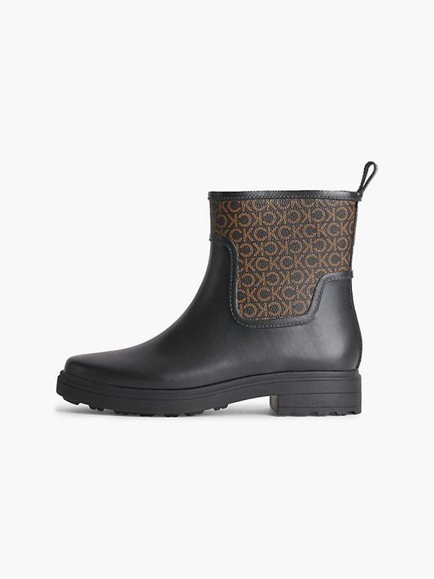 Black Calvin Klein Logo Rain Women Boots | HLDO-49781