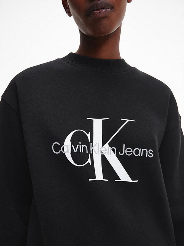 Black Calvin Klein Logo Sweatshirt Women Dress | JPND-47513