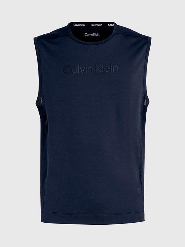 Black Calvin Klein Logo Tank Men Top | RQDA-62341