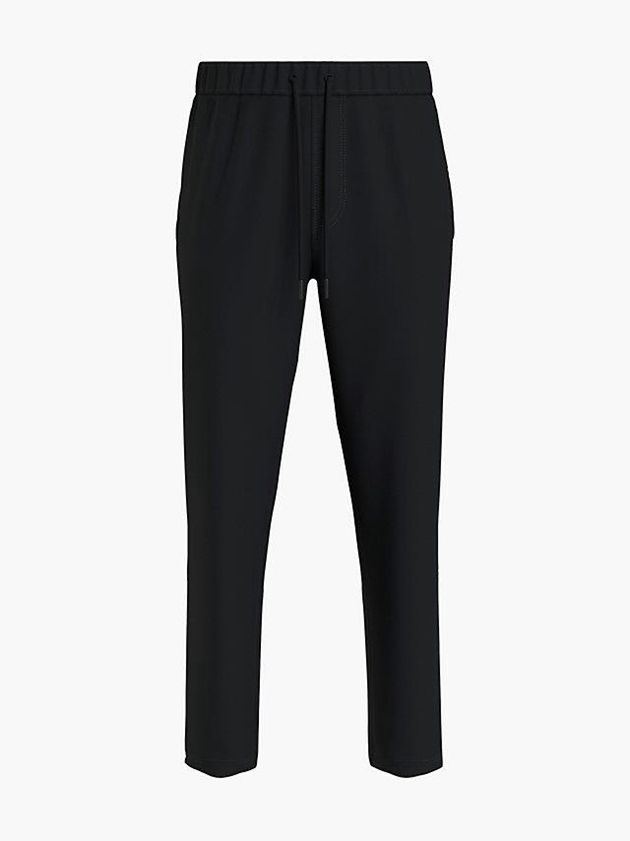 Black Calvin Klein Logo Tape Men Joggers | DYOZ-96087