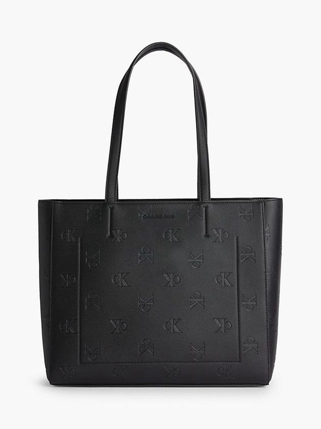Black Calvin Klein Logo Tote Women Bags | TNSK-96528
