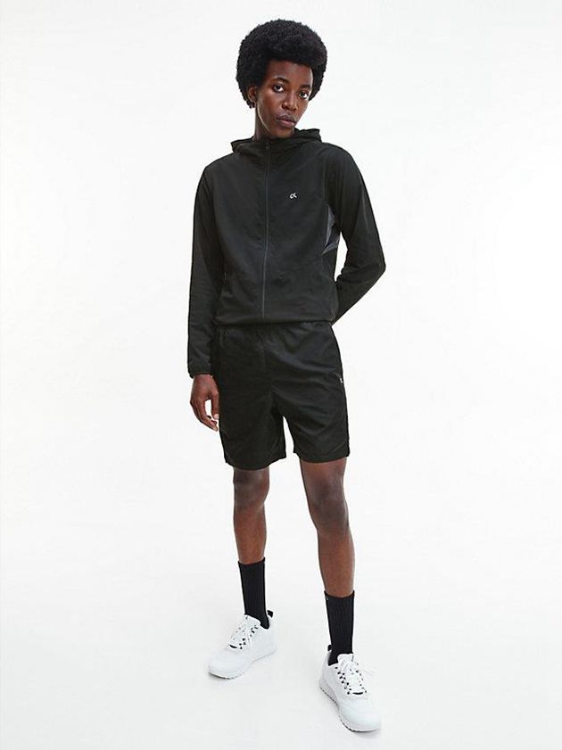 Black Calvin Klein Logo Waistband Gym Men Shorts | RYJW-43590