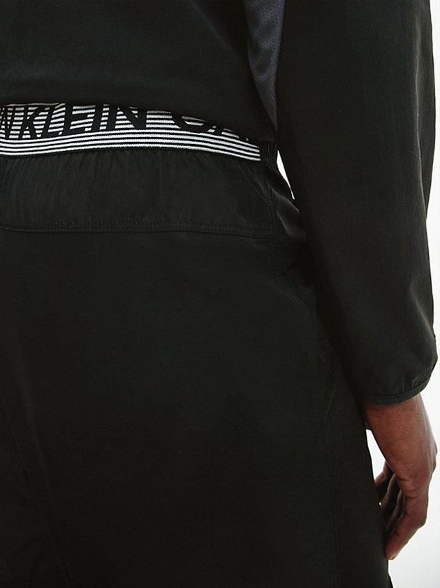 Black Calvin Klein Logo Waistband Gym Men Shorts | RYJW-43590