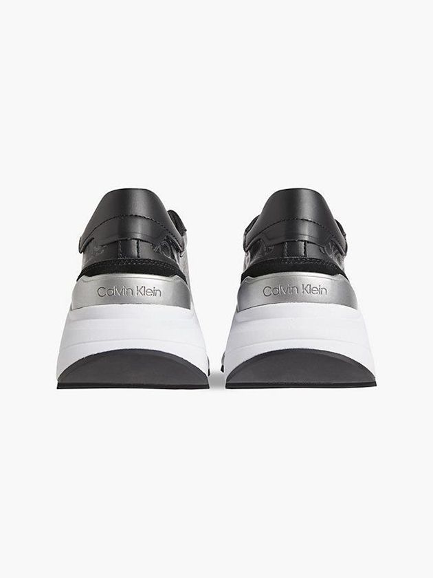 Black Calvin Klein Logo Wedge Women Sneakers | UBOJ-78496