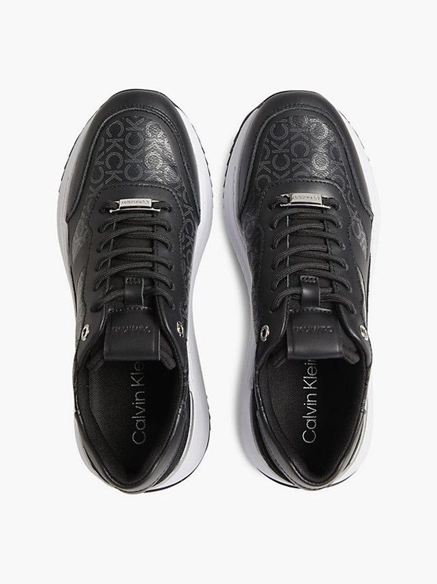 Black Calvin Klein Logo Wedge Women Sneakers | UBOJ-78496