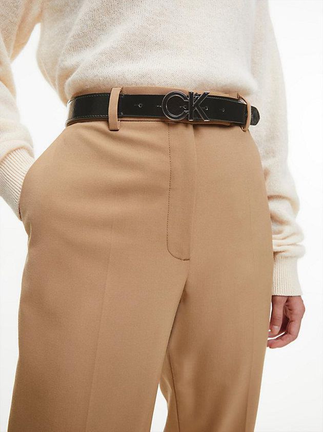 Black Calvin Klein Logo Women Belt | VRIB-41697