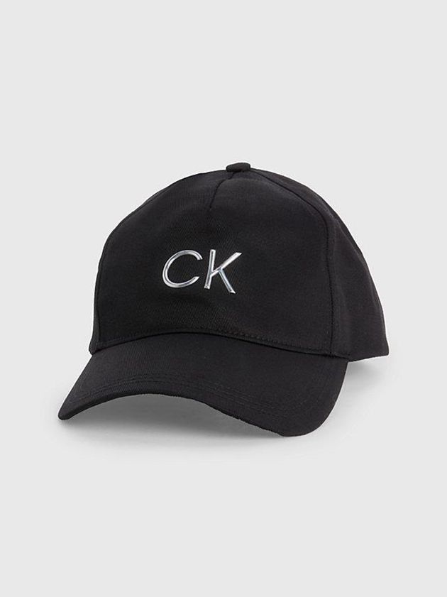 Black Calvin Klein Logo Women Cap | VXDW-31702