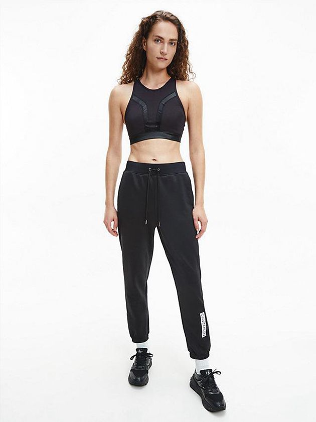 Black Calvin Klein Logo Women Joggers | VLTK-85407