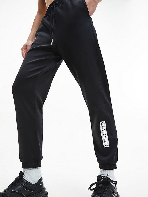 Black Calvin Klein Logo Women Joggers | VLTK-85407