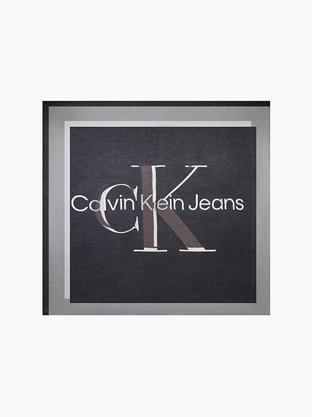Black Calvin Klein Logo Women Scarf | KDRM-71365