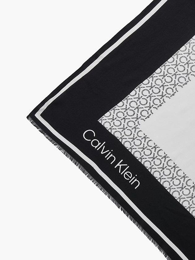 Black Calvin Klein Logo Women Scarf | RFMQ-13468