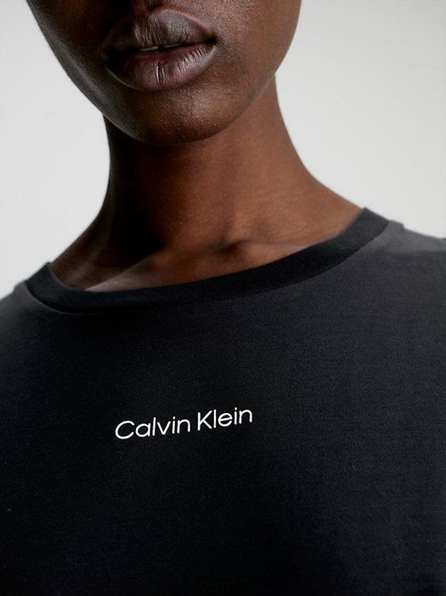 Black Calvin Klein Logo Women T-Shirt | ABLX-05187