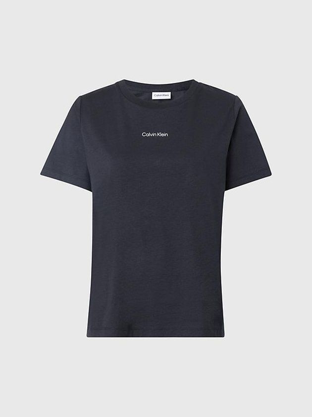 Black Calvin Klein Logo Women T-Shirt | ABLX-05187