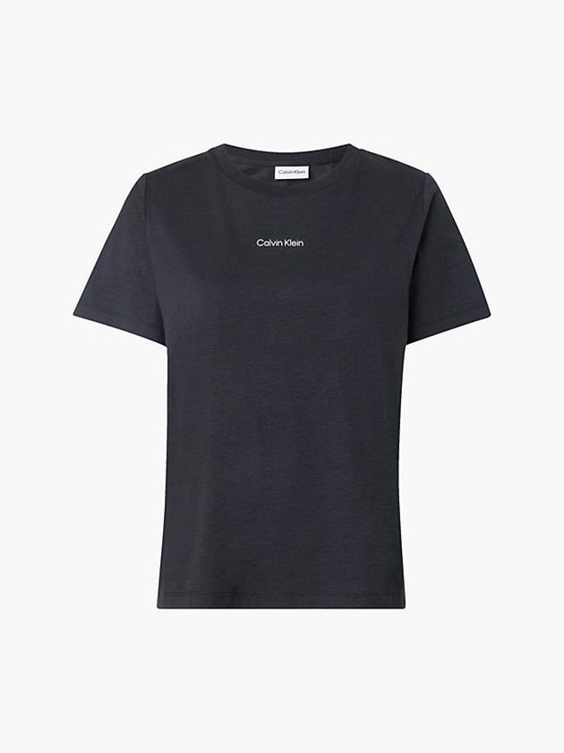 Black Calvin Klein Logo Women T-Shirt | ABLX-05187