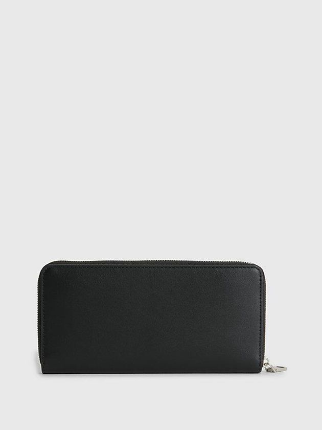 Black Calvin Klein Logo Zip Around Women Wallet | AYVO-53860