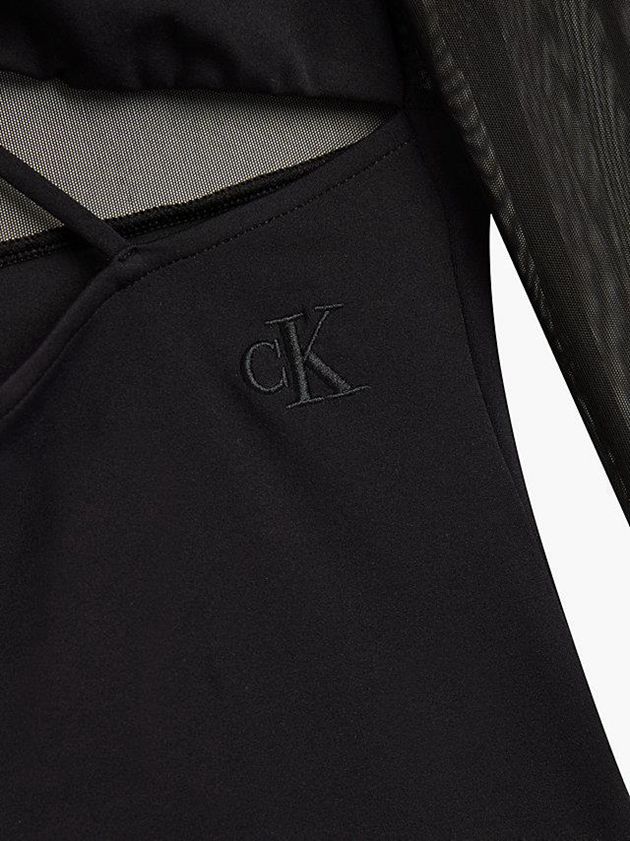 Black Calvin Klein Long Sleeve Cut Out Women Top | IZDK-42576