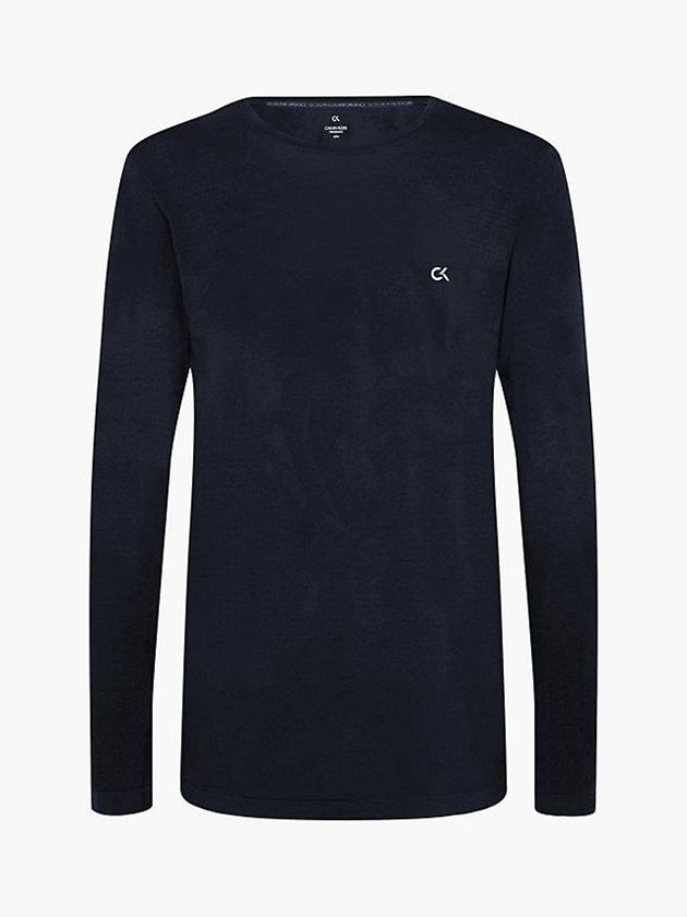 Black Calvin Klein Long Sleeve Gym Men T-Shirt | ZTYL-87194