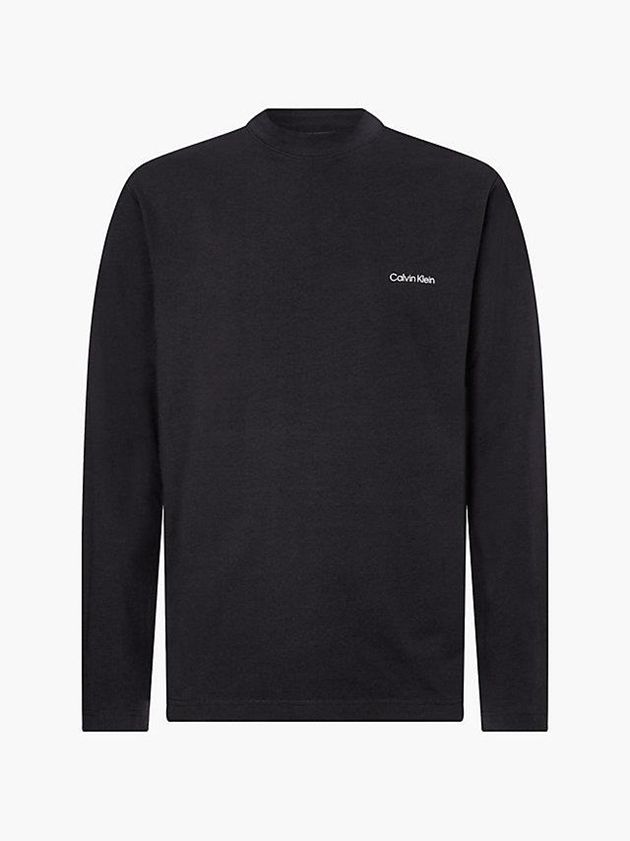 Black Calvin Klein Long Sleeve Mock Neck Men Top | XAWM-10743