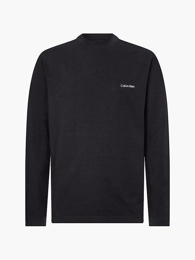 Black Calvin Klein Long Sleeve Mock Neck Men Top | XAWM-10743