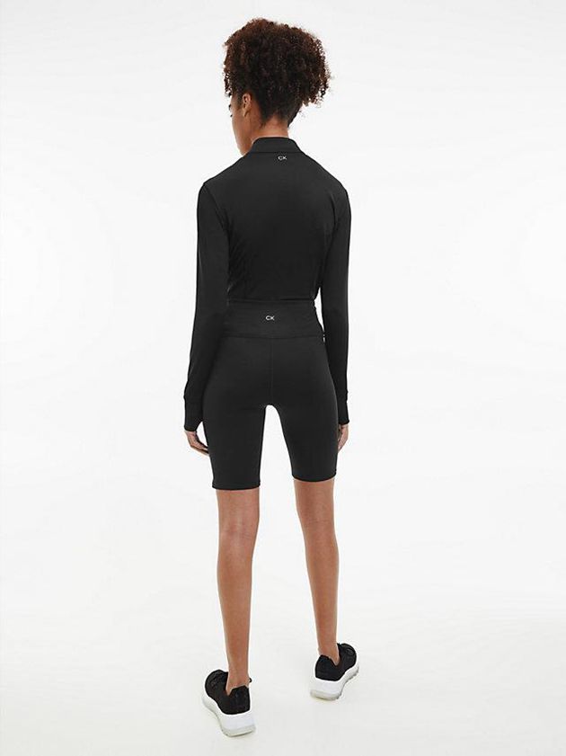 Black Calvin Klein Long Sleeve Technical Women Top | HVPJ-48723