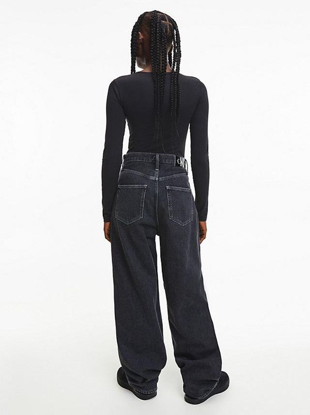 Black Calvin Klein Long Sleeve Women Bodysuit | JWCP-71426