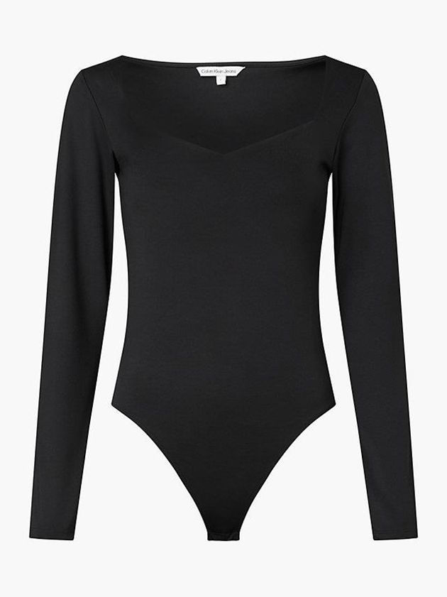 Black Calvin Klein Long Sleeve Women Bodysuit | YQTN-64201