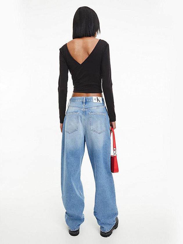 Black Calvin Klein Long Sleeve Wrap Women Top | WFMQ-70948