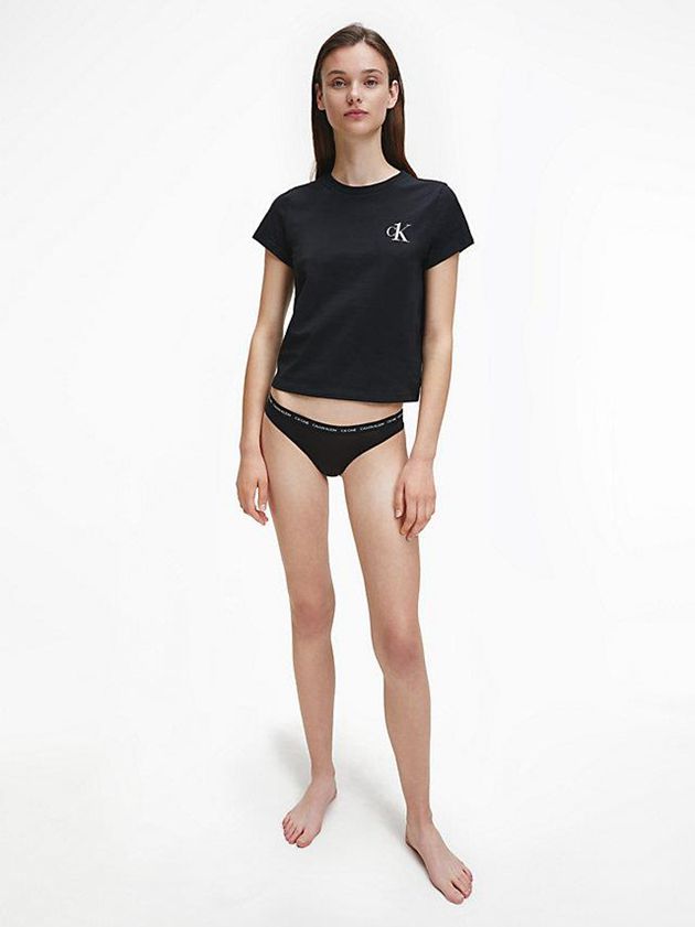 Black Calvin Klein Lounge - CK One Women T-Shirt | PDFL-53149