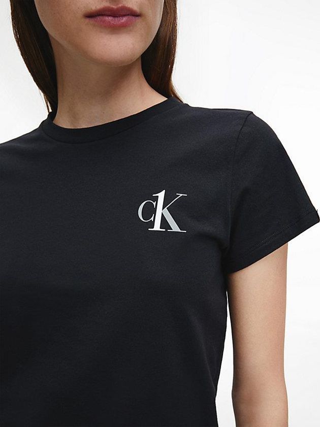 Black Calvin Klein Lounge - CK One Women T-Shirt | PDFL-53149