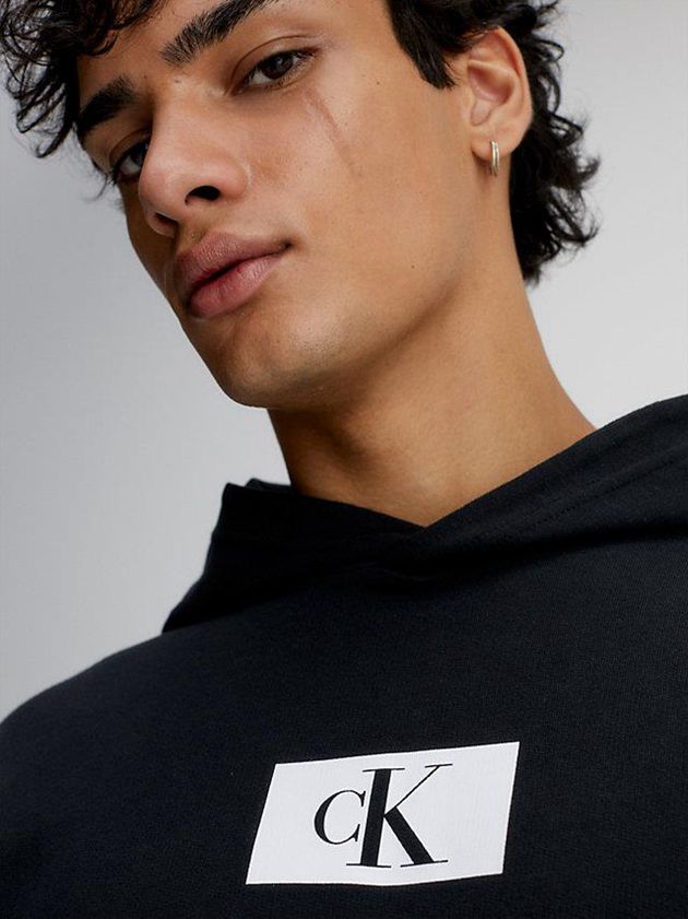 Black Calvin Klein Lounge - Ck96 Men Hoodie | GORV-73928