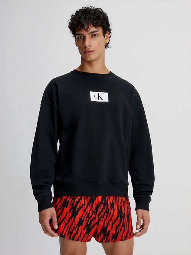 Black Calvin Klein Lounge - Ck96 Men Sweatshirt | BWAJ-58271