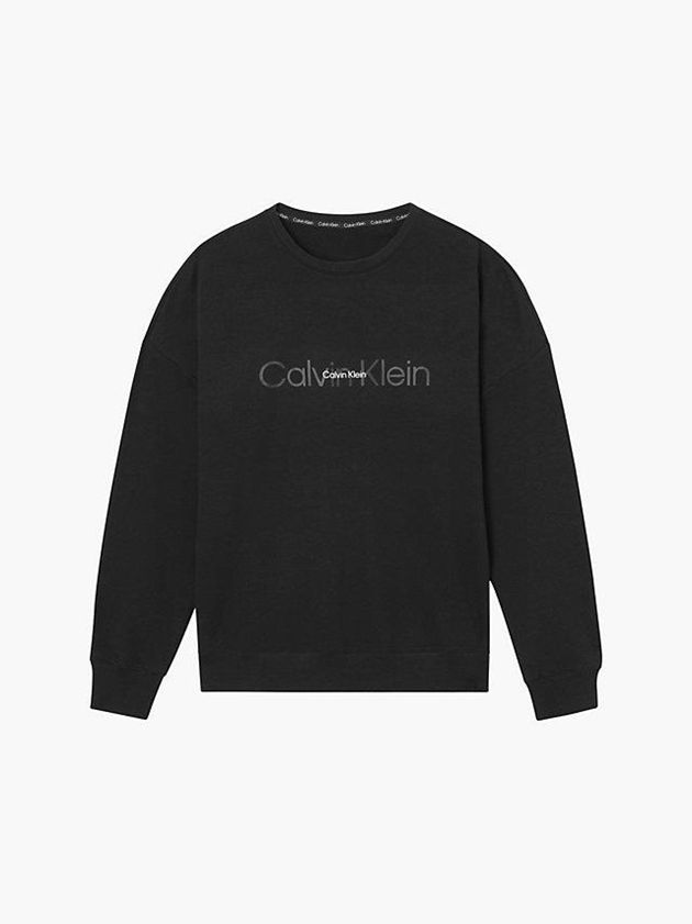 Black Calvin Klein Lounge - Embossed Icon Men Sweatshirt | AFYC-75304