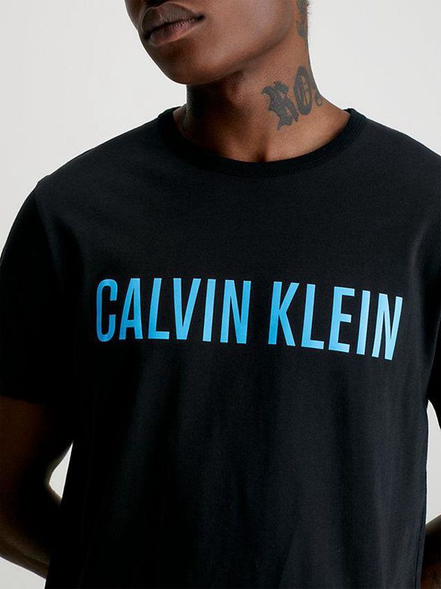 Black Calvin Klein Lounge - Intense Power Men T-Shirt | EJVS-36789