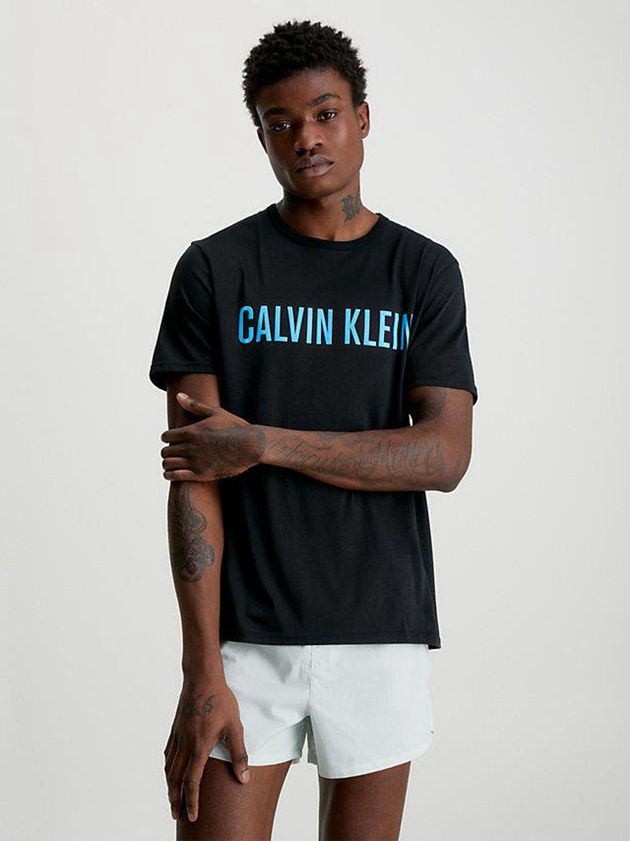 Black Calvin Klein Lounge - Intense Power Men T-Shirt | EJVS-36789