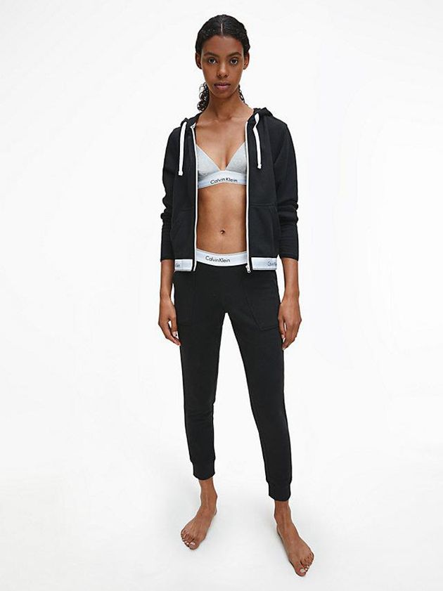 Black Calvin Klein Lounge - Modern Cotton Women Joggers | TZPI-04371