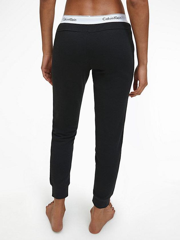 Black Calvin Klein Lounge - Modern Cotton Women Joggers | TZPI-04371