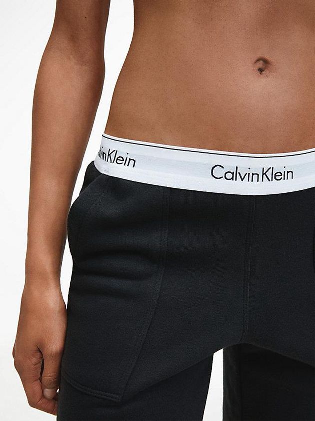 Black Calvin Klein Lounge - Modern Cotton Women Joggers | TZPI-04371