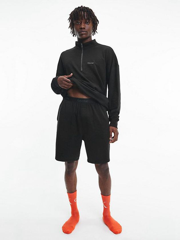 Black Calvin Klein Lounge - Modern Cotton Men Shorts | JALH-93671