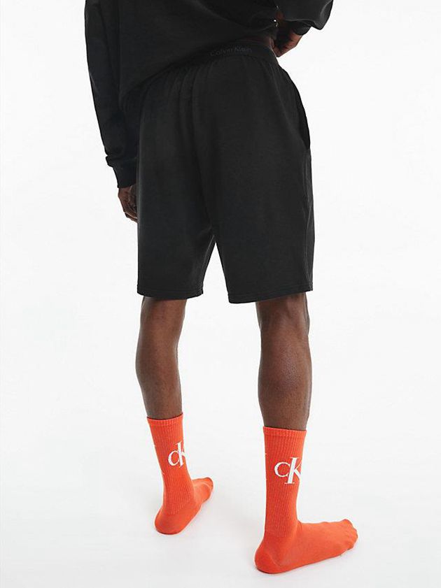 Black Calvin Klein Lounge - Modern Cotton Men Shorts | JALH-93671