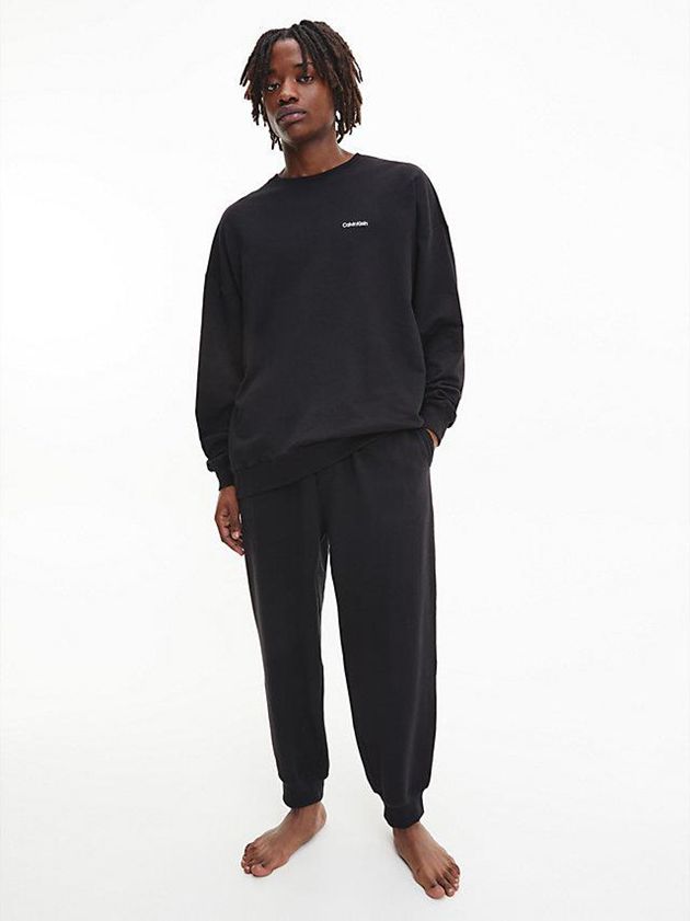 Black Calvin Klein Lounge - Modern Cotton Men Sweatshirt | LDPK-64219