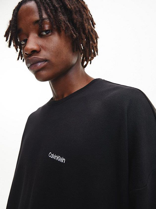 Black Calvin Klein Lounge - Modern Cotton Men Sweatshirt | LDPK-64219