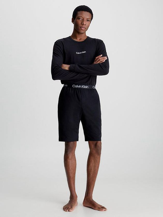 Black Calvin Klein Lounge - Modern Structure Men Shorts | AQMC-25061