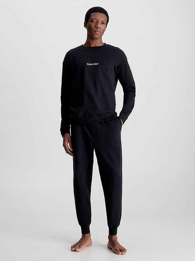 Black Calvin Klein Lounge - Modern Structure Men Sweatshirt | FBLC-92450